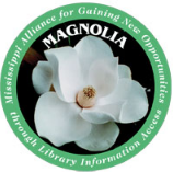 Circular “Magnolia” logo featuring a white magnolia flower in the center with green border.