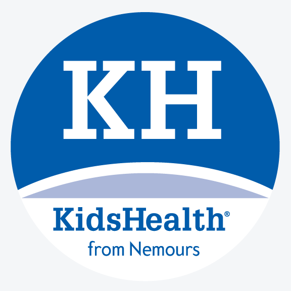 “KidsHealth from Nemours” logo with “KH” initials inside a blue circle above the text.